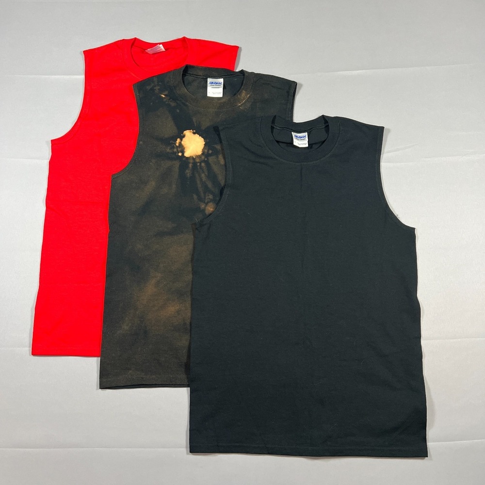 Set Of 3 Gildan Performance Tank Top Mens S Multicolor Ultra Cotton Sleeveless